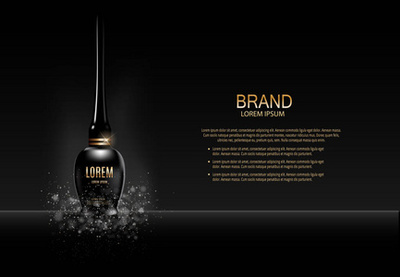 睫毛膏產(chǎn)品系列 3D逼真矢量插畫(huà)廣告設(shè)計(jì)